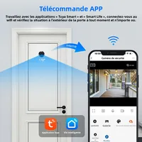 Awapow Tuya Visionneuse de judas de porte 170 °   Sonnette vidéo grand Angle 2.4G/5G Wifi, Mini caméra, Vision nocturne, détection de mouvement 1080P, nouveau 4