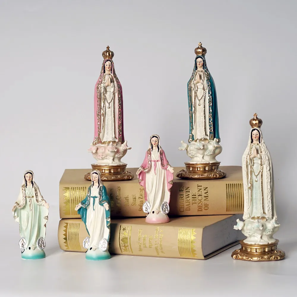 Vilead Resin Our Lady of Fátima Statue – Virgin Mary Catholic Figurine Home Altar Decor (12cm/20cm) 2
