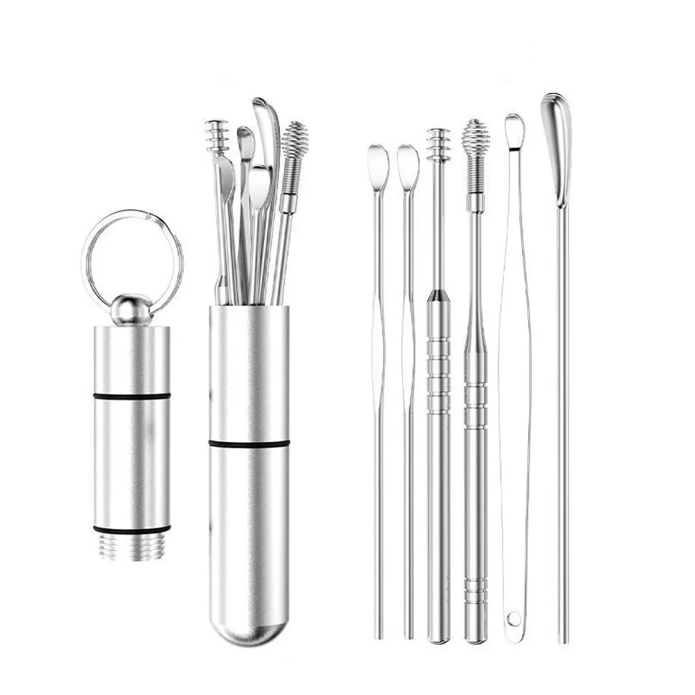 Multifunction Stainless Steel 360° Cleaning Spiral Reusable Ear Care Tools Earpick Ear Wax Remover Ear Canal Cleaner