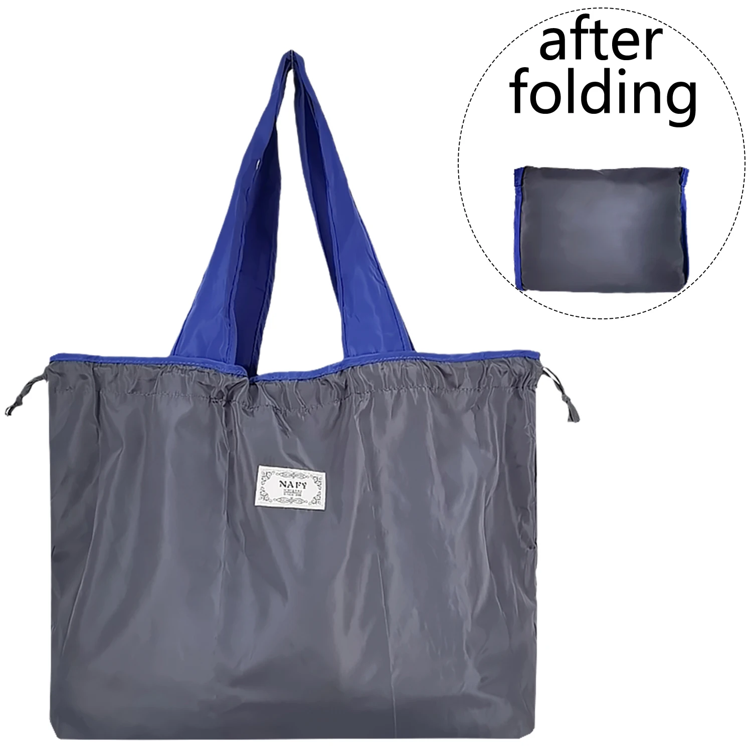 

Nylon Drawstring Shopping Bag Large Storage Pure Colour Sturdy Portable Tote Travel Grocery Reusable Foldable supermarket