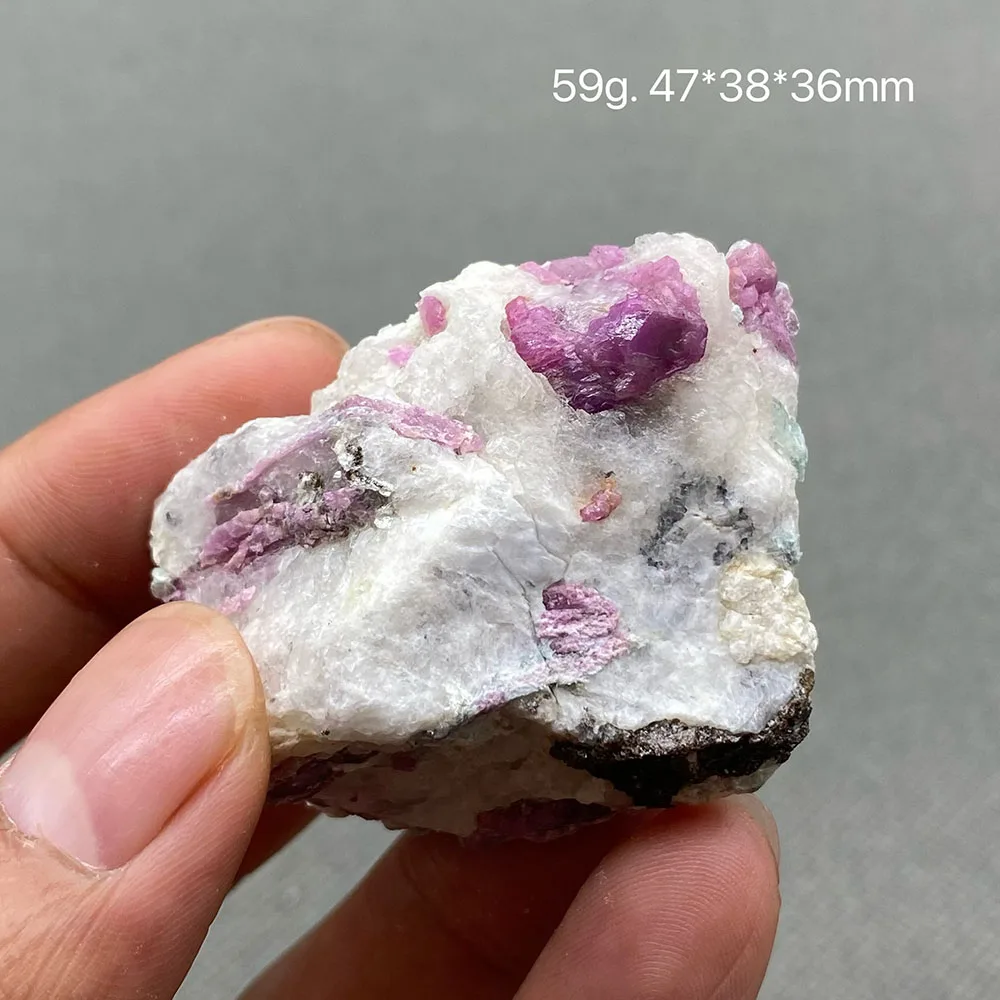 100% natural Myanmar Fluorescent Ruby rough mineral stones and crystals healing crystals quartz gemstones +Box 35mm
