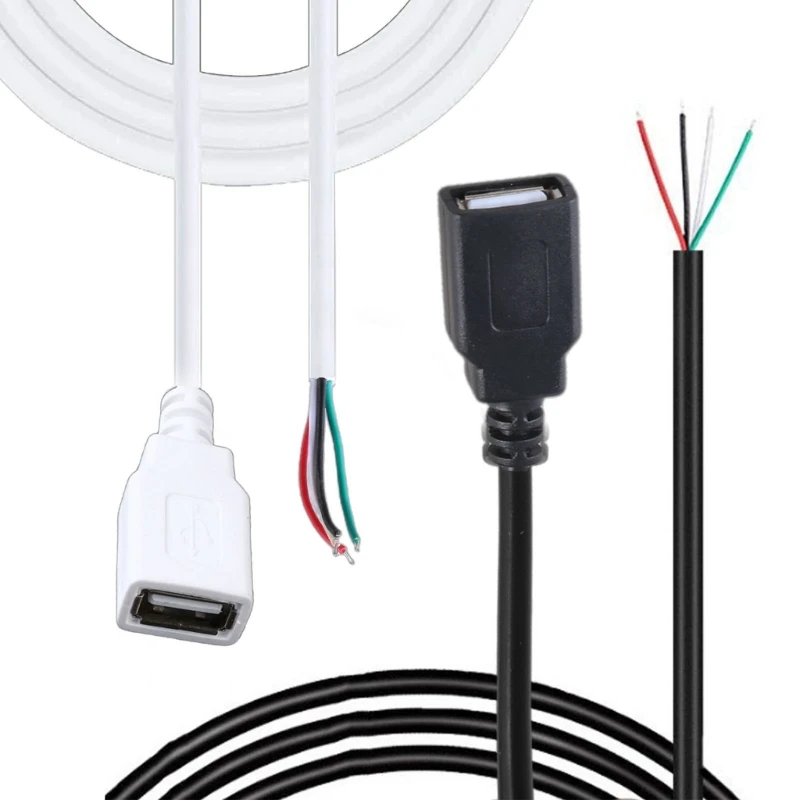 

USB Female Plug Wire Connectors USB Power Supply Cable 4 Pin Charging Data Cable