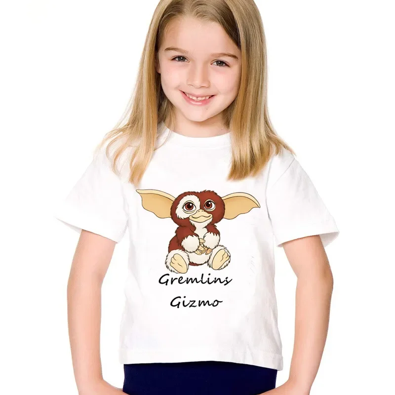 

Модная детская забавная Футболка с принтом Gremlins Gizmo, детские летние футболки с коротким рукавом, повседневные топы для мальчиков и девочек, детская одежда