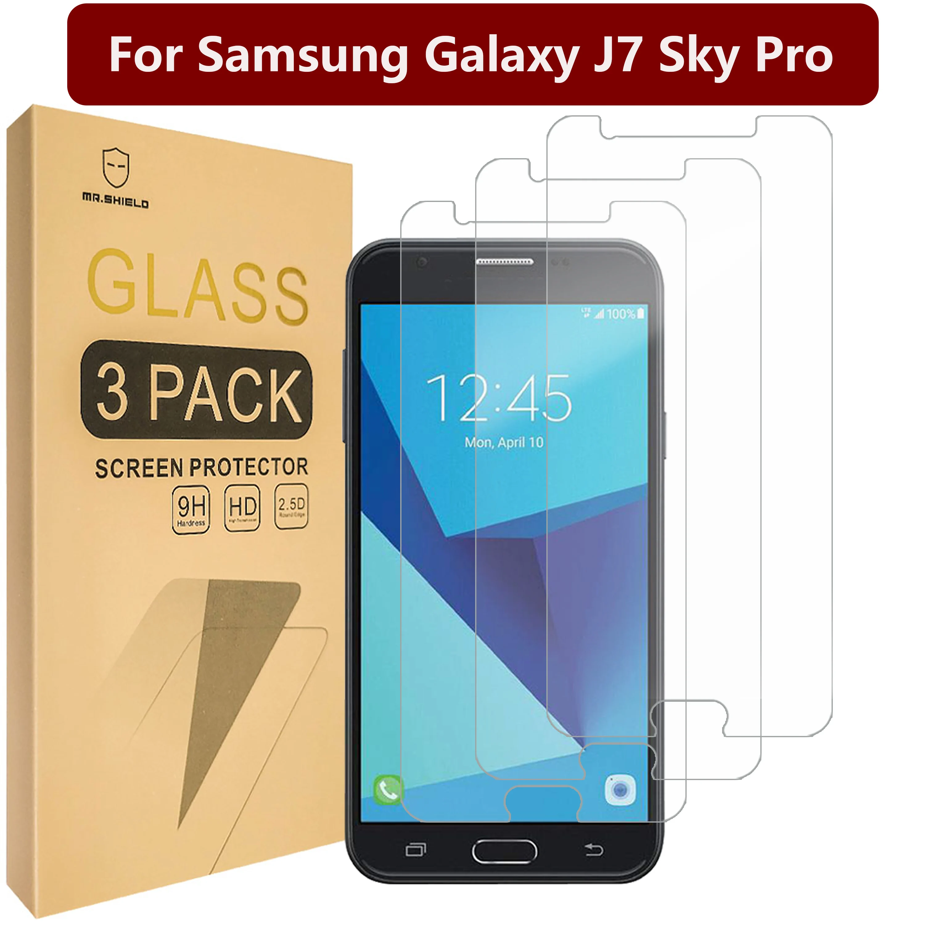 

Защитная пленка Mr.Shield [в 3 упаковках] для Samsung Galaxy J7 Sky Pro [закаленное стекло]
