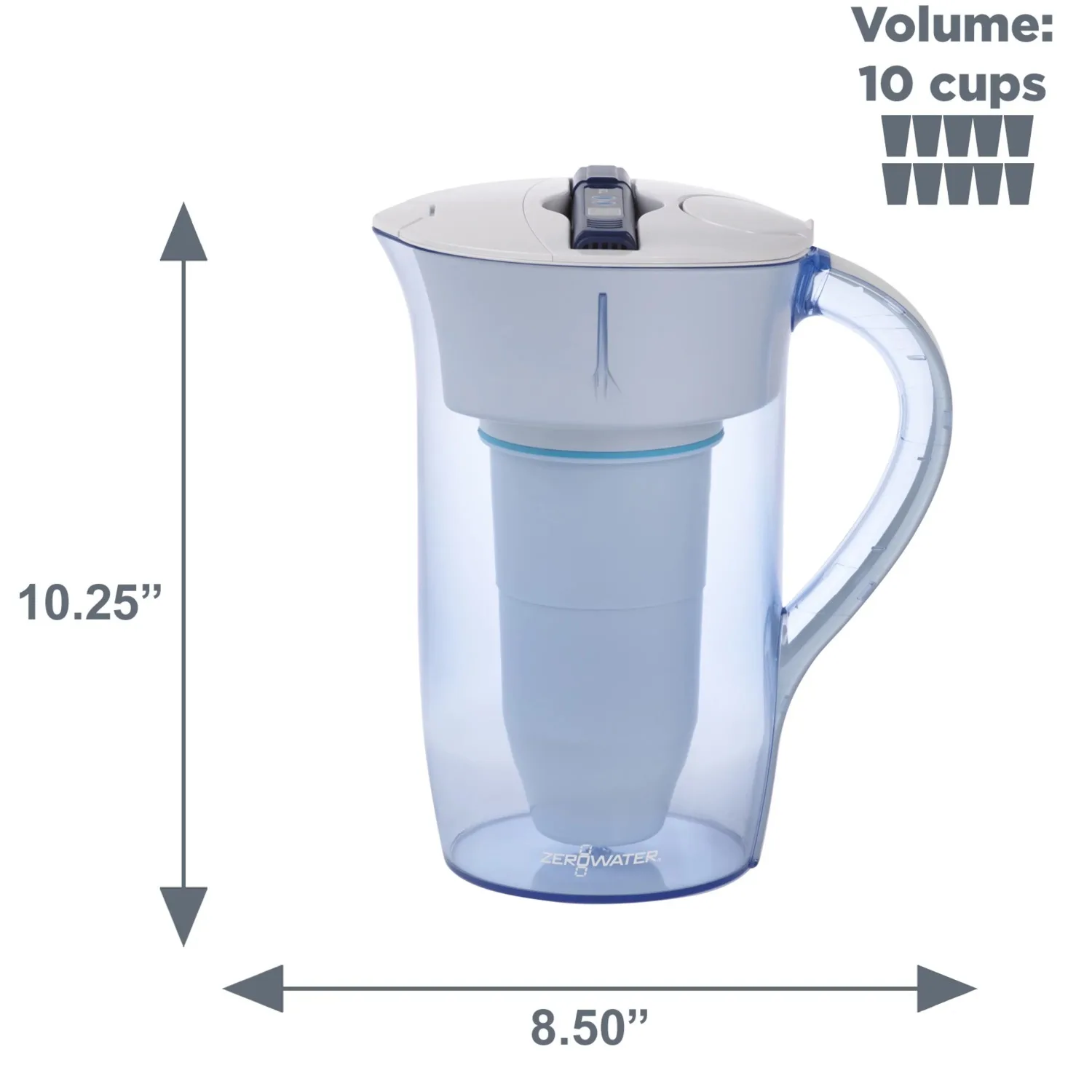 Zerowater 12 Cup Ready-Pour™ 5-Stage Water Filtration Pitcher 