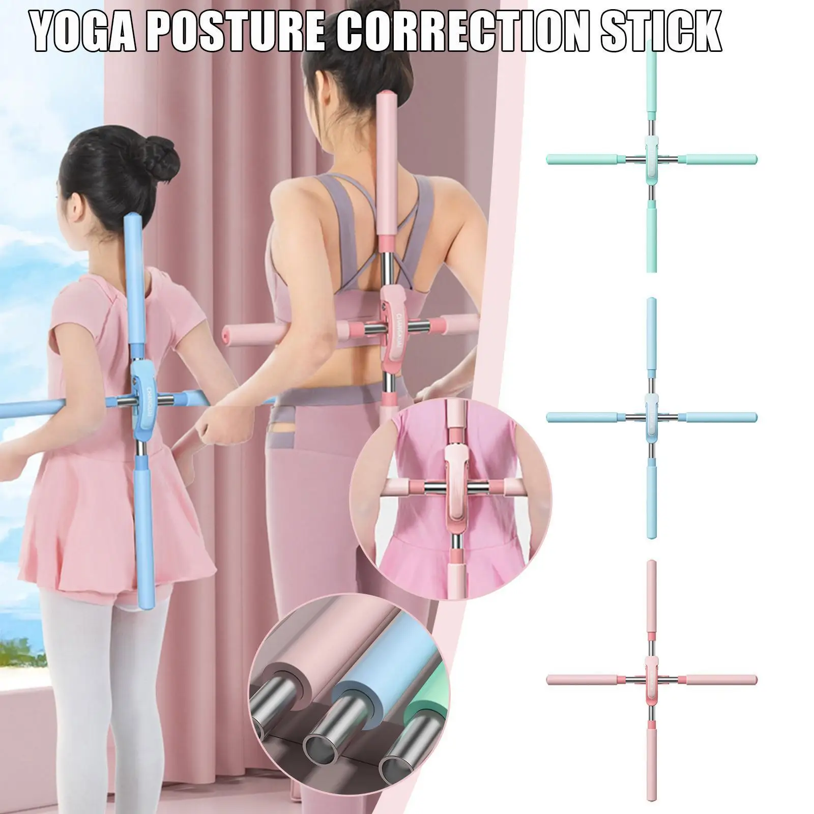 

Yoga Posture Corrector Stick Body Opener Hunchback Pilates Home Exercise Accessories Fitness Equipment Training Gym Standin Y4K3