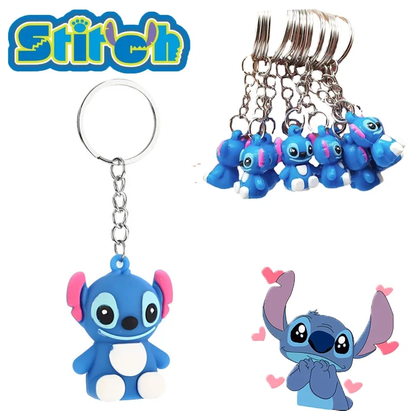 

Disney Stitch Cute PVC Doll Soft Glue Key Chain Bag Pendant Hanging Doll Machine Gift Car Key Accessories Children's Toys