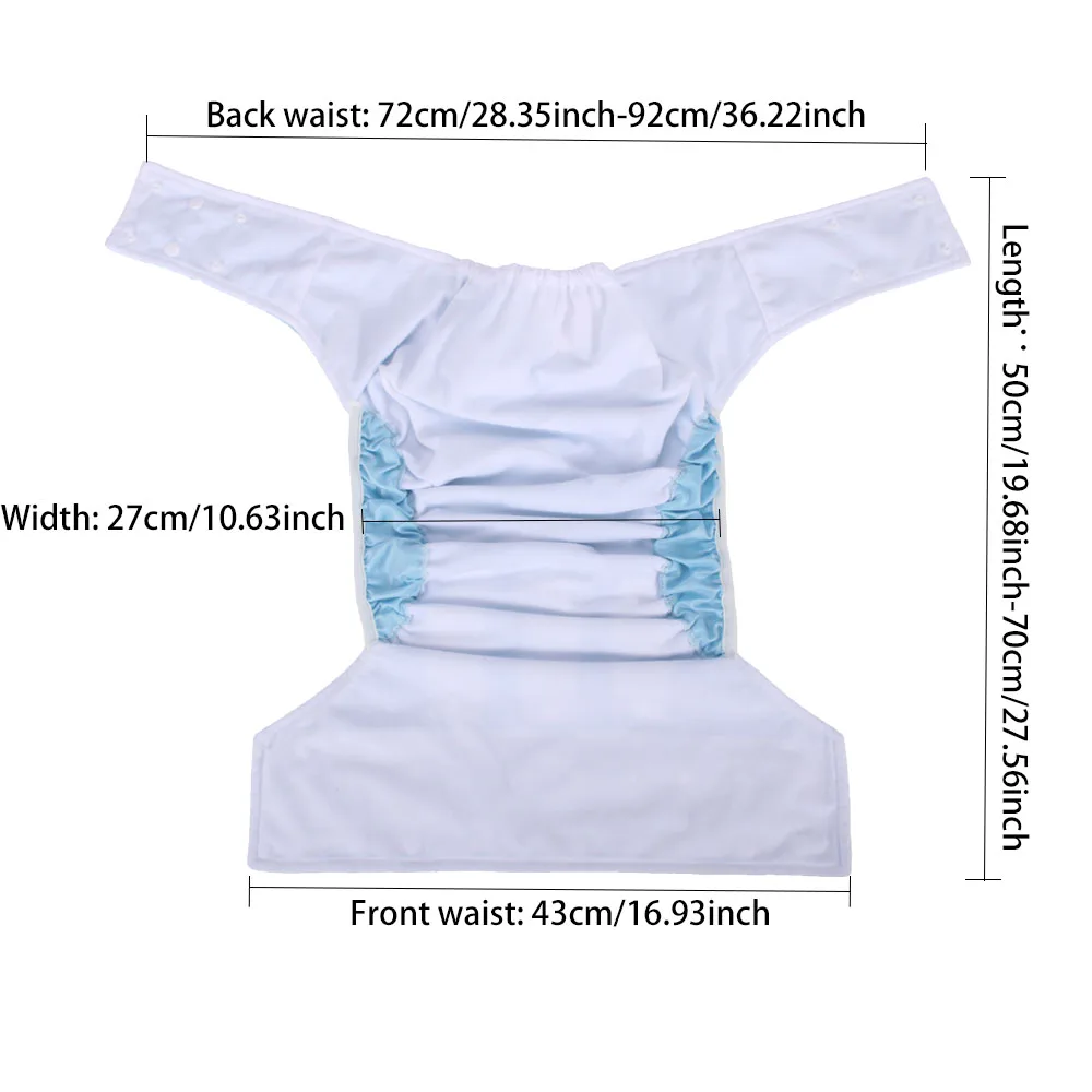 Washable Adult Cloth Diapers Reusable Adult Pocket Nappy Waterproof Diaper Pants for Adults Breathable Teenage Nappy Trousers