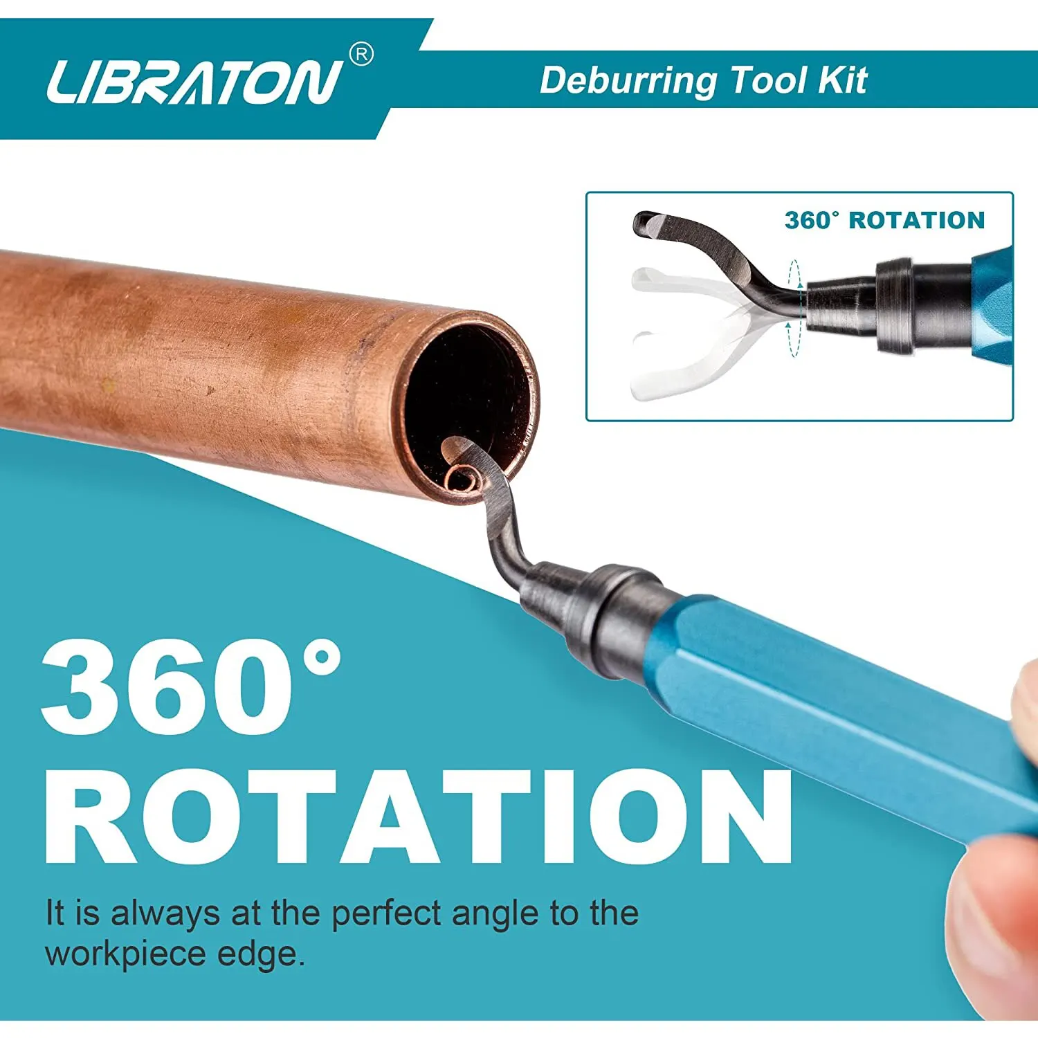 Deburring Tool 11 HSS Steel Blades 360 Degree Rotary Head For Metal Resin Plastic 3D Printing Wood