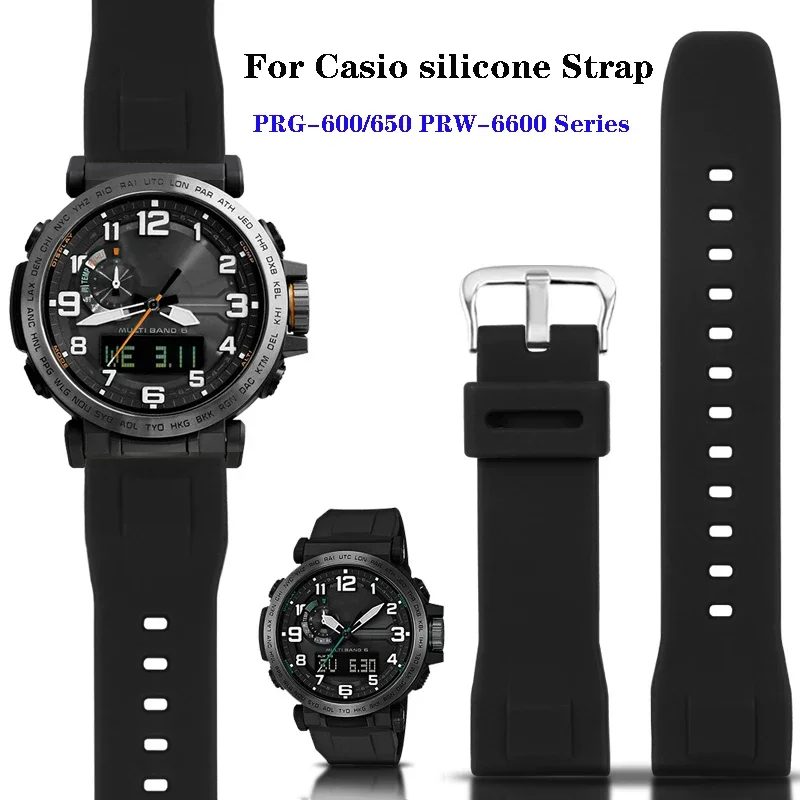 Cinturino Per Orologio In Gomma Siliconica Per Casio Prg-600/600Y Prg-650/650Y Cinturino Prw-6600 Ga 2000 Uhrenarmband Bracciale Impermeabile 24Mm