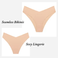 Femmes Sexy soie culottes Bikinis sans couture sous-vêtements féminins taille basse haute élasticité slips tongs femmes mode Lingerie Tanga 4