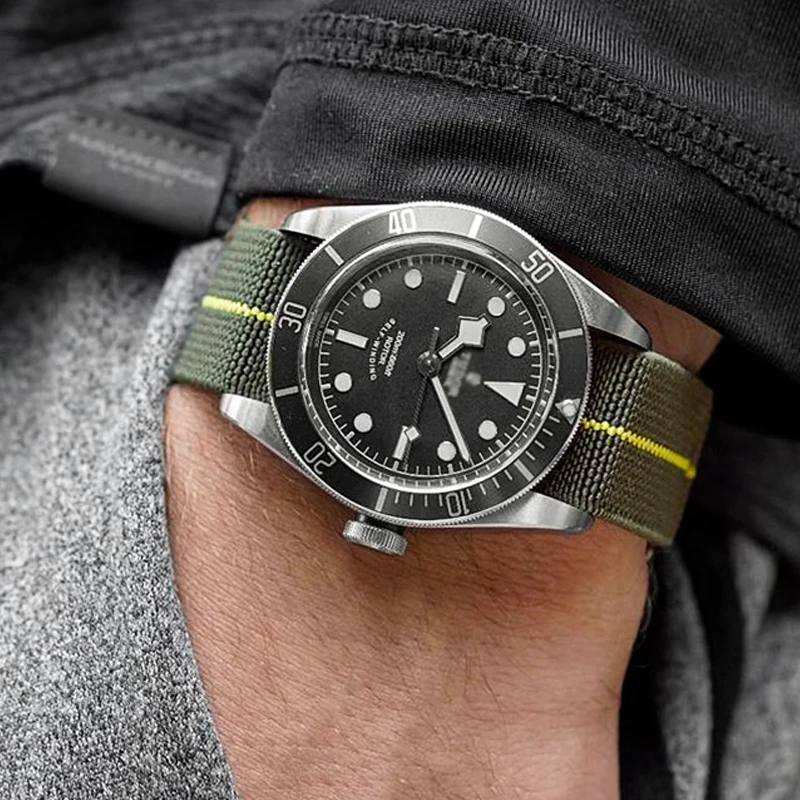 Cinturino Impermeabile Morbido In Nylon Per Seiko Tudor Biwan Little Red Flower Certina Rolex Water Ghost Canvas Watch Strap 18 20 22Mm