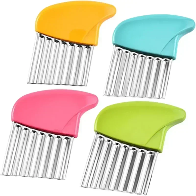 Potato Slicer for Kitchen Stainless Steel Potato Chip Slicer Dough Vegetable Fruit Crinkle Wavy Knife Cutter Chopper French Fry Maker Tools