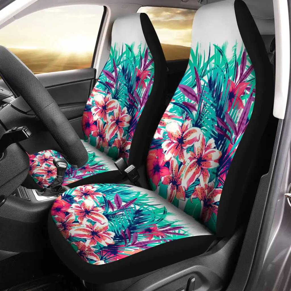 

Hawaii Car Seat Covers Custom Tropical Floral Car Accessories Gifts Idea,Pack of 2 Universal Front Seat Protective Cover