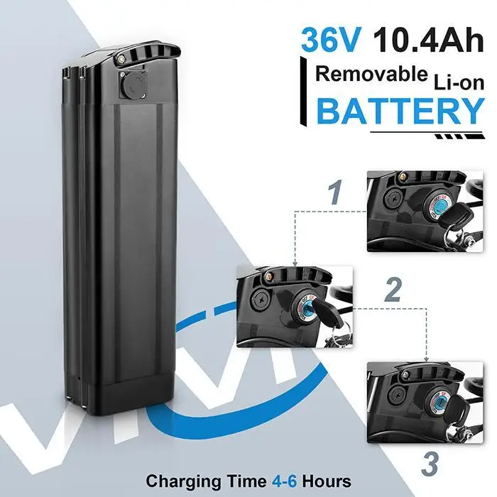 Electric Mountain Bike 21 Speeds Shifter Adult Folding E-Bike Disc Brake 36V/8Ah Lithium Battery Electric Bicycle 4