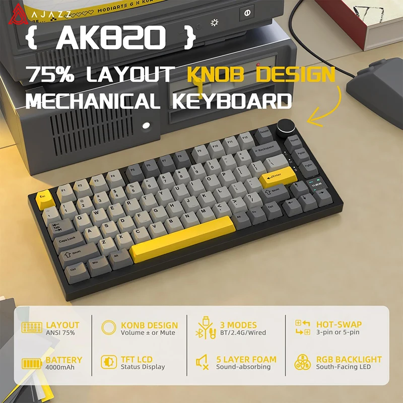 AJAZZ AK820 / AK820PRO TKL ゲーミングメカニカルキーボード 75% 82