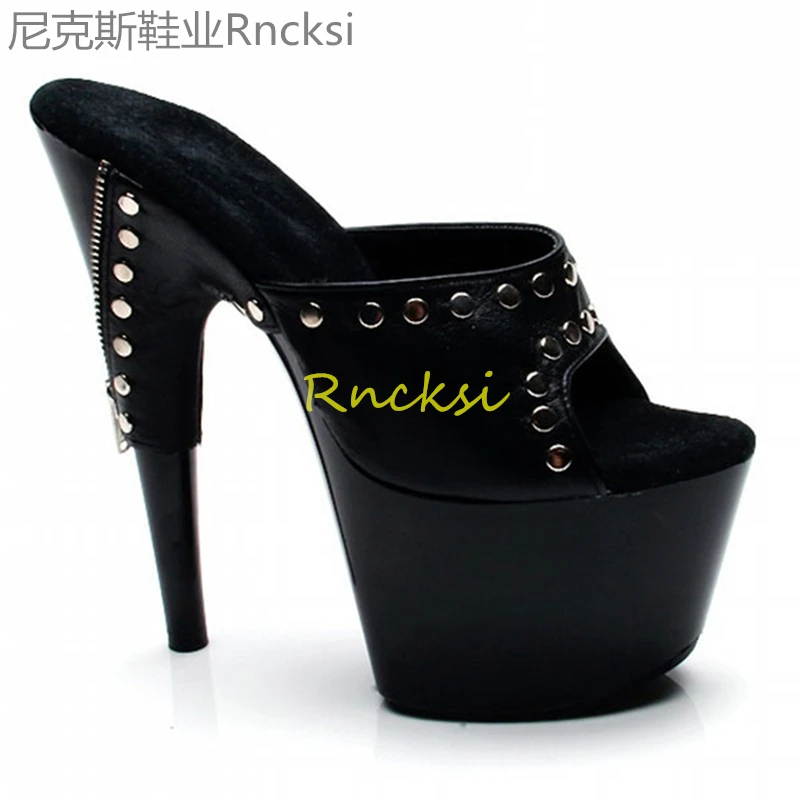 

17cm Women's shoes, high heels, sandals and slippers, women's outside penetrating air and exposed toe fashion super high heels