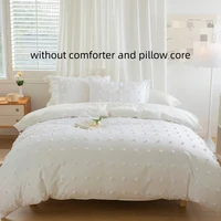 3pcs  Korean style bedding set Double Duvet Cover Set 220×240 Solid Twist Cotton King Size Bedding Set Quilt Cover Set