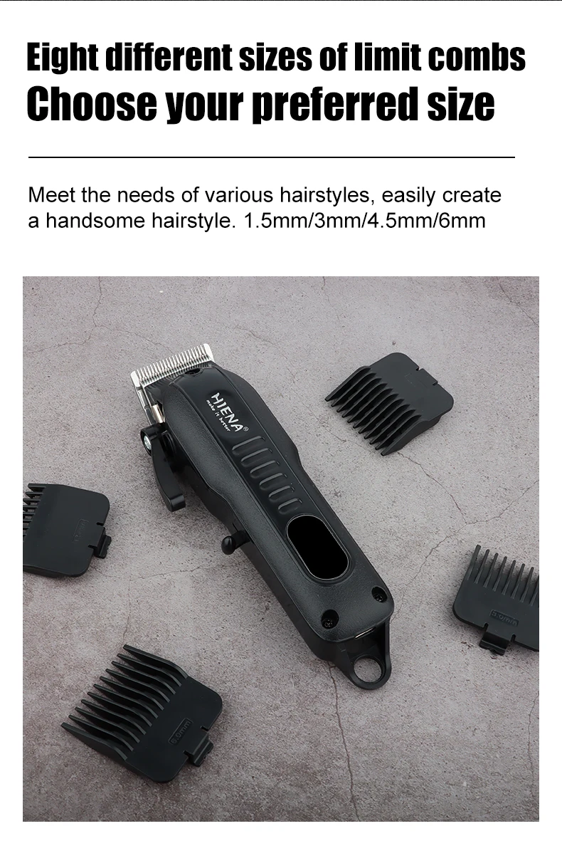 Professional barber shop Rechargeable electric hair clipper Electric razor with led display_voghion.com