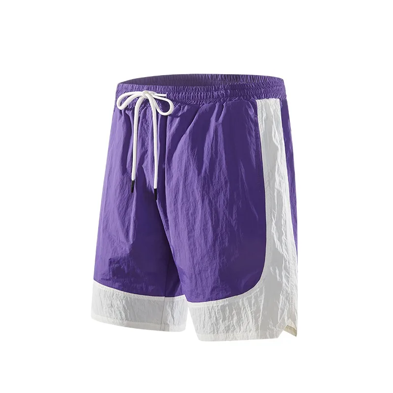 2024 Beach Pants Couple Splicing Summer Thin Ice Sports Casual Shorts for Men and Women Outdoor Breathable Loose Men's Clothing