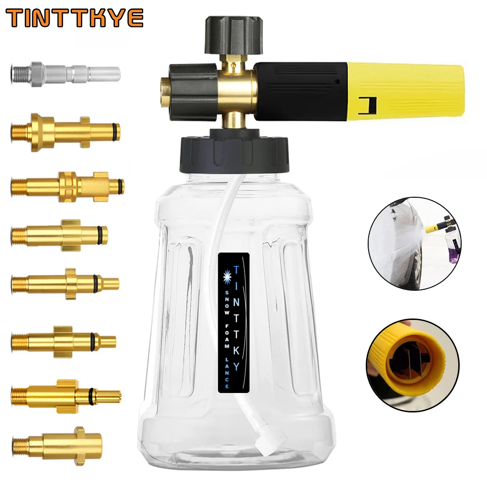 

Car Wash Foam Lance Snow Foam Cannon Foam Generator For Karcher Huter Parkside High Pressure Sprayer Soap Nozzle Garden Washer