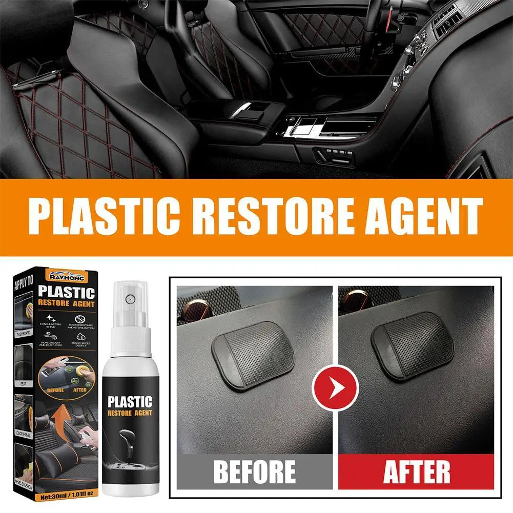 

1pcs 30 Ml Plastic Parts Retreading Agent Wax Instrument Panel Auto Interior Auto Plastic Renovated Coating Car Light Cleaner