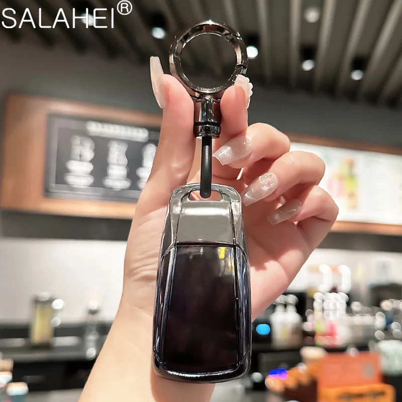 패션 TPU 자동차 원격 키 케이스 커버 쉘, 아우디 A4 B9 A5 A6 8S 8W Q5 Q7 4M S4 S5 S7 TT TTS TFSI RS 보호 포브 키체인