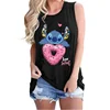 Cartoon Kawaii Disney Lilo Stitch Tank Top Funny T Shirt Women Vest Stitch T-shirt Graphic Tshirt Tee Female 6