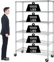 Storage Shelves Metal Wire Shelving Unit with Wheels, 6000LBS Weight Capacity Heavy Duty NSF Height Adjustable Garage She 1