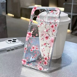 Cherry Blossom Pattern Clear Phone Case with Bumper Cover - Xiaomi 14 Pro (Clear - YYDSC3940)