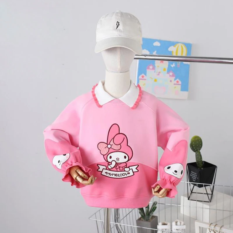 

Kawaii Sanrio My Melody мультфильм аниме осень 2023 детская одежда свитер с длинным рукавом для девочек с сердечками топы для девочек подарок на день рождения
