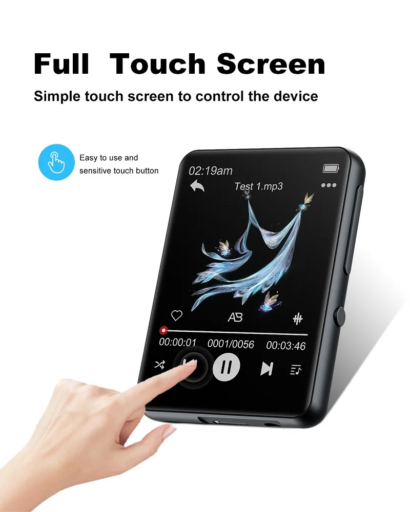 H9 Metal MP4 Player Bluetooth 5.0 Built-in Speaker 3.8inch Full Touch