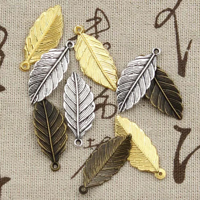 15 stücke Charme Blatt 31x12mm Antike, Der Anhänger fit,Vintage Tibetischen Bronze Silber farbe, DIY Handgemachten Schmuck