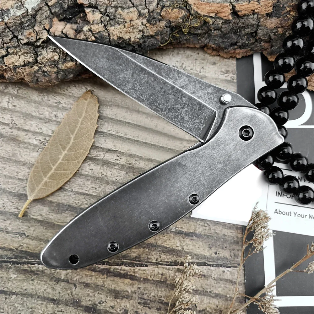 

Ken Onion Leek Flipper Folding Pocket Knife Stone Washing Handle Tactical Outdoor Hunting Survival EDC Multi Tool Camping Fruit