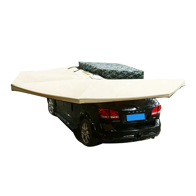 

Retractable folding car roof side awning 270 degree cover tent camping umbrella free standing