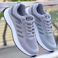 2025 Summer Unisex Mesh Casual Sneakers Outdoor Breathable Light Lace Up Casual Shoes for Men Flat Walking Training Sports Shoes 1