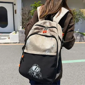Zaino in nylon alla moda Borsa da scuola impermeabile di grande capacità Zaino da scuola multifunzione traspirante Uso nel campus