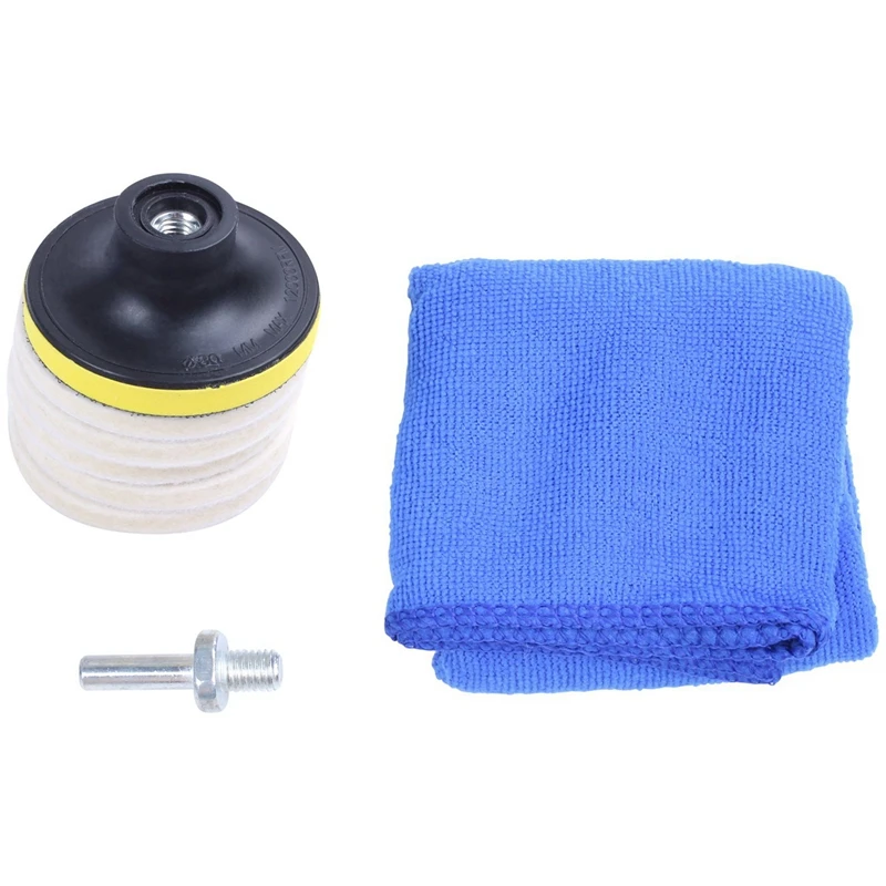 

64PC 3Inch 75Mm Felt Polishing Pad Windscreen Scratch Repair Glass Polishing Kit