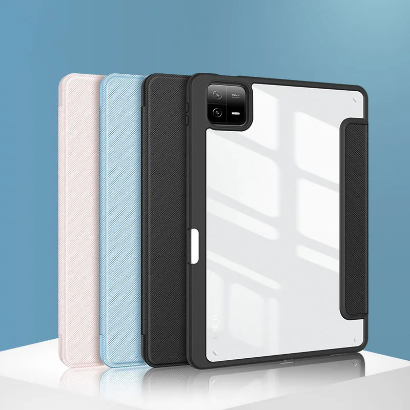 

Чехол-книжка для Xiaomi Mi Pad 6 6 Pro, умный чехол из искусственной кожи с подставкой тройного сложения, с держателем для карандашей, для Xiaomi Pad 6Pro