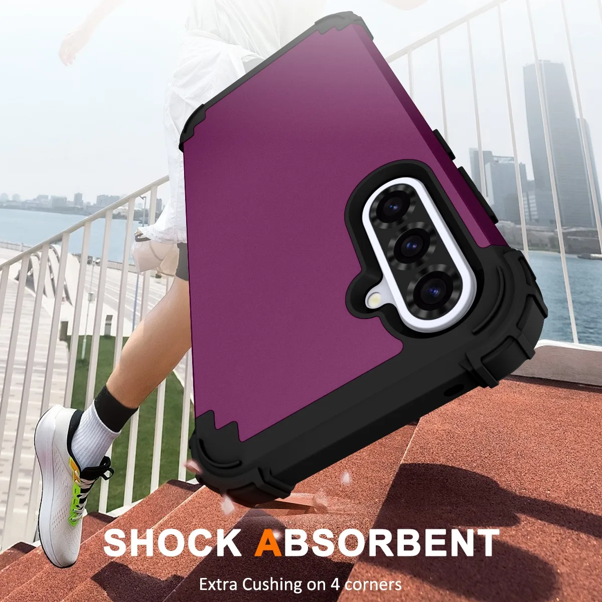 Heavy Duty 3-in-1 Rugged Shockproof Case with Soft Silicone and Hard Plastic Protective Cover