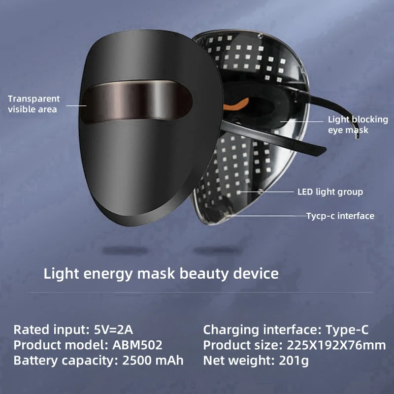 Rechargeable Facial LED Mask LED Photon Beauty Mask Skin Rejuvenation Home Face Lifting Whitening Skin Care Beauty