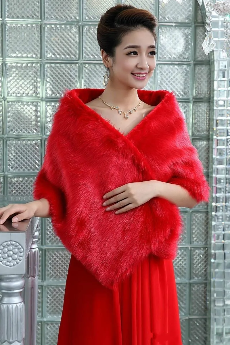 Heißer Verkauf Warme Kunstpelz Stolen Hochzeit Wrap Winter