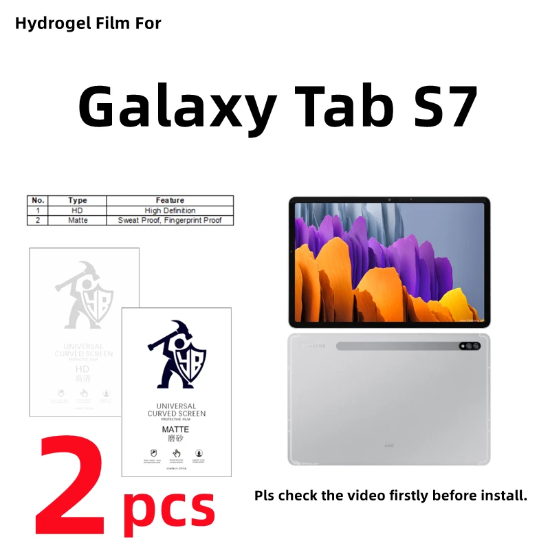 

Гидрогелевая пленка для Samsung Galaxy Tab S7, 2 шт., матовая защитная пленка для Galaxy Tab S7, 11,0 дюйма, прозрачная/матовая, полное покрытие