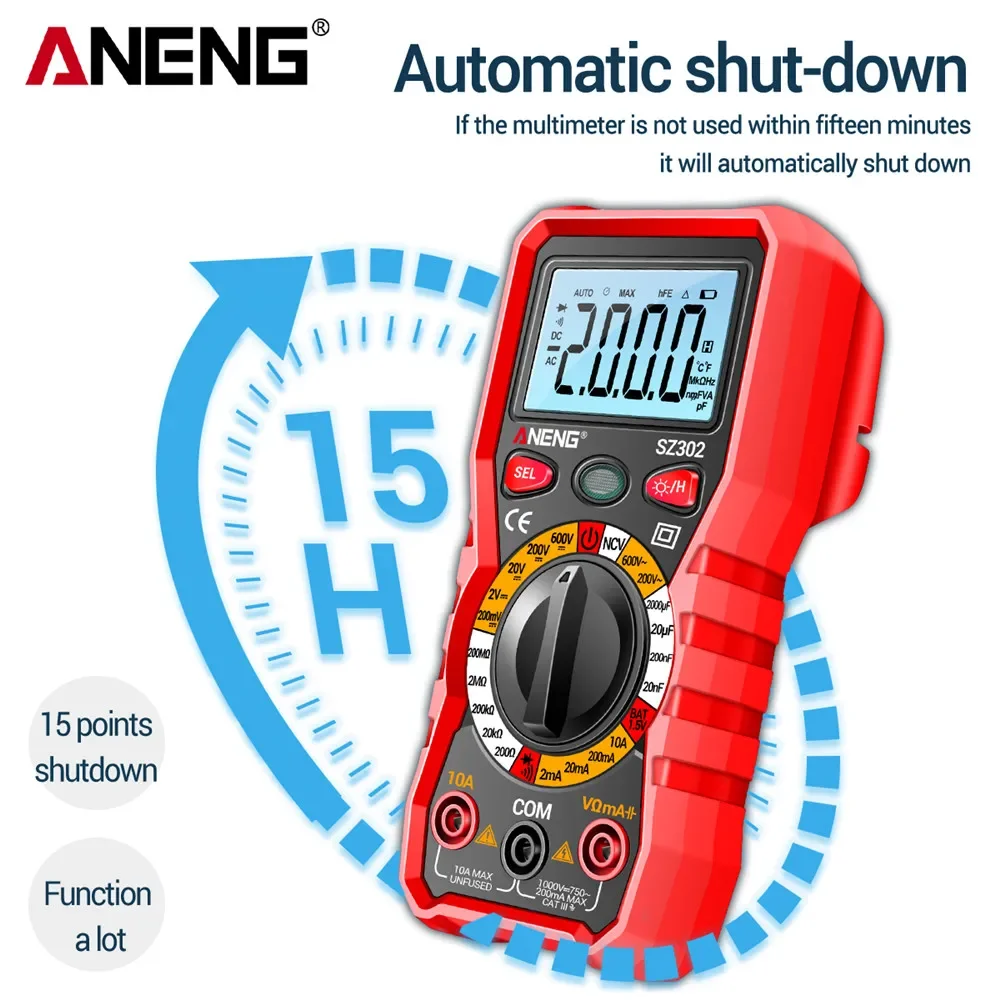 Digital Multimeter 220V Resistance Capacitance 2000 Counts NCV Multimeter Tester Battery Powered High Precision with LED Lights digital multimeter,multimeter tester