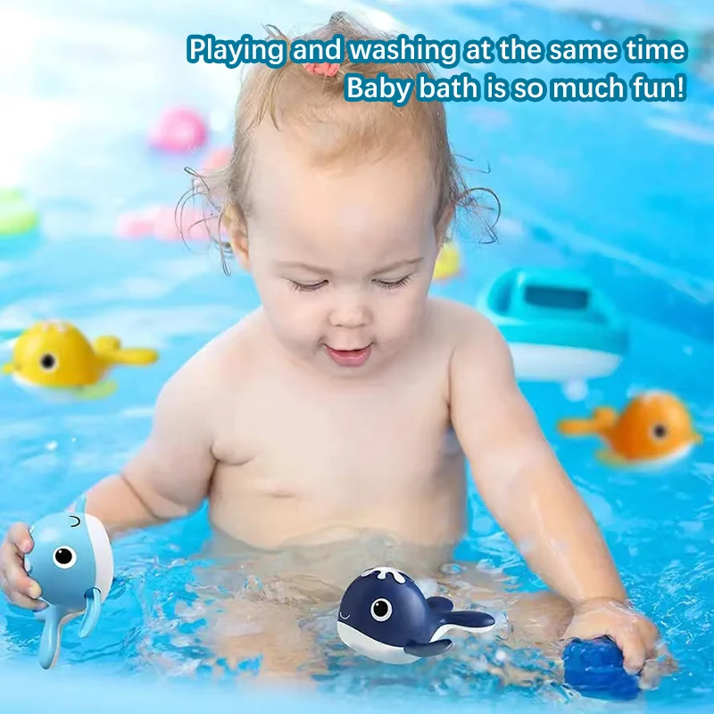 Baby Bath Fishing Toys Magnet Whales Bathtub Toy Fishing Games Kids Bathtub Floating Water Toys Pole Net Set Gift