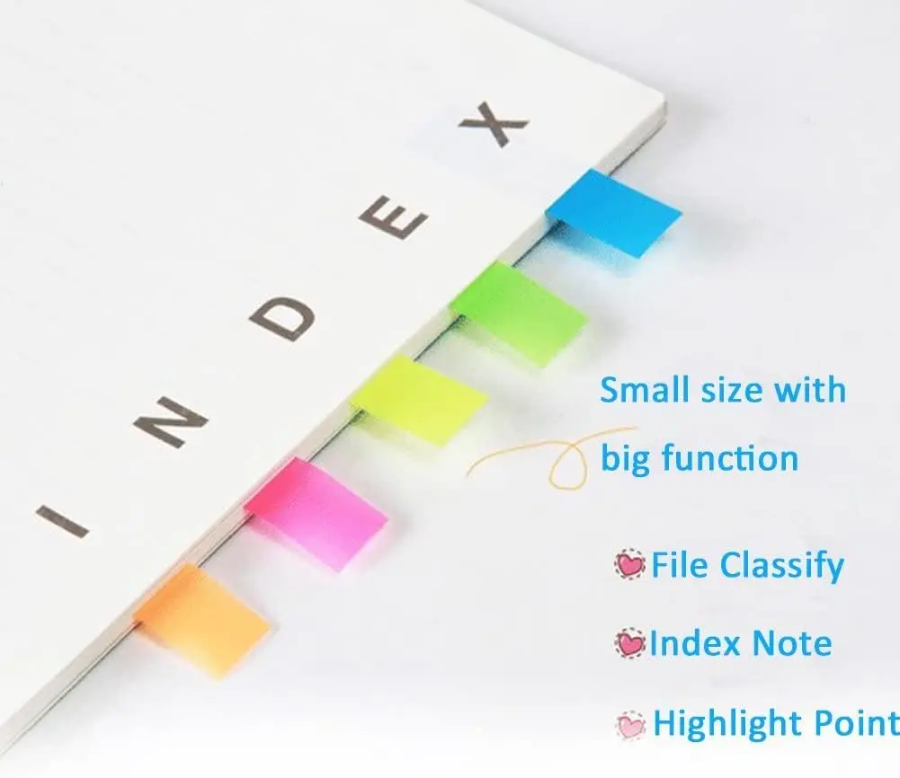 300PCS Sticky Index Tabs Transparent Sticky Page Markers Notes Book Markers Sticky Note Tabs Page Tabs Label Stickers Small Pop