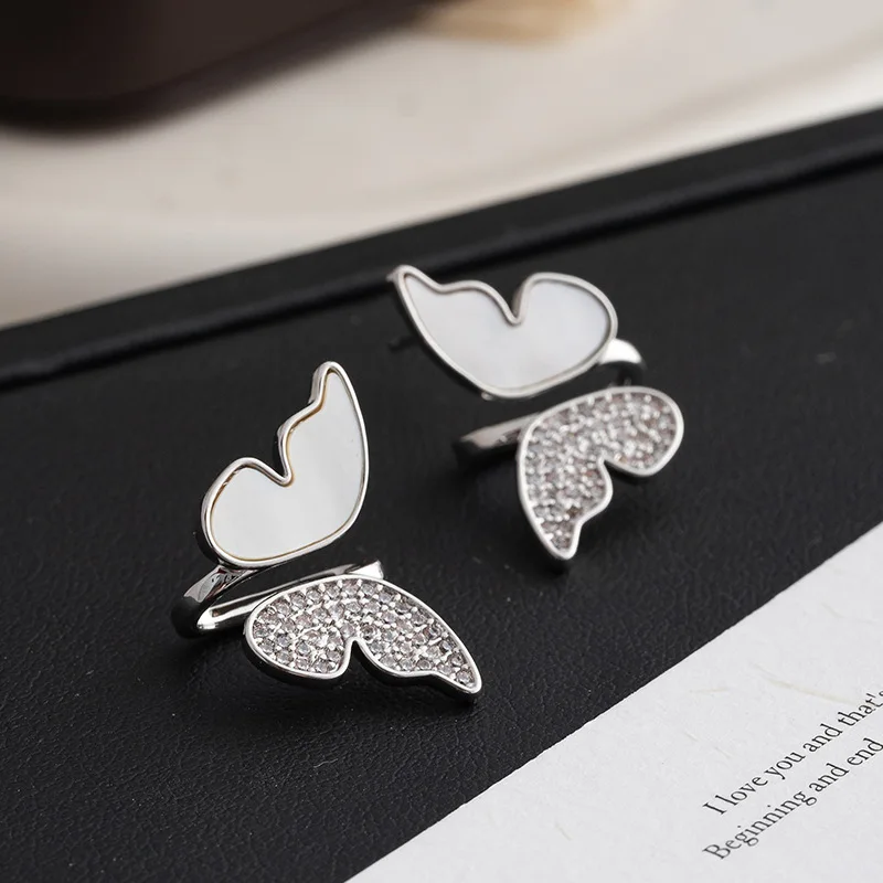 

Light luxury fashion natural shell butterfly earrings for women