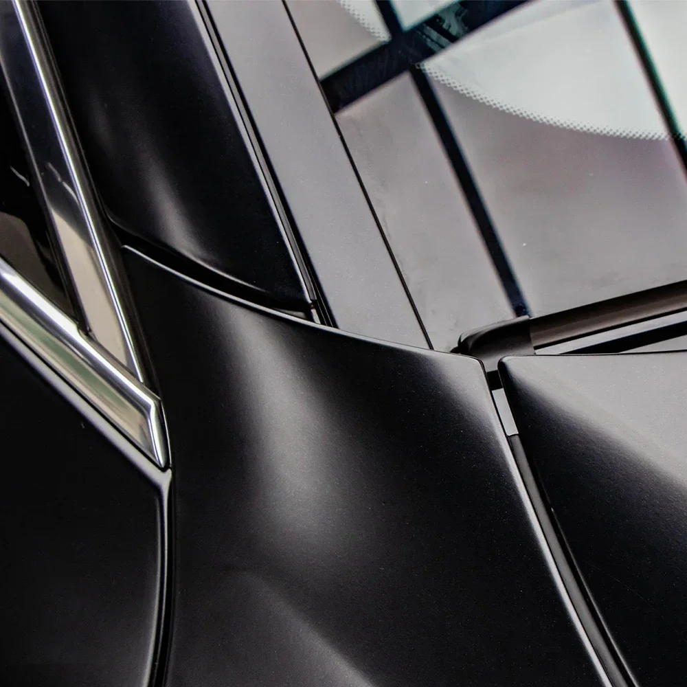 Autoaufkleber, Satin, Schwarz, selbstklebend, Vinylfolie, Farbwechselfolie, blasenfrei, Wickelaufkleber, Autozubehör, Innen- und Außenbereich – Detail 4