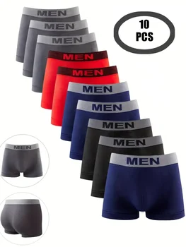 10 pz/set Nuovo Stile Degli Uomini Della Biancheria Intima Adolescenti Adulti Boyshort Semplice Moda Uomo Mutande Confortevole Alta Elastico Mutandine Da Uomo 1