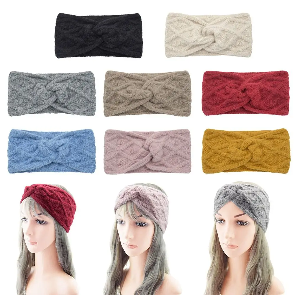 

Women Crochet Winter Warmer Wide Stretch Hairband Headwrap Headband Turban Earmuffs